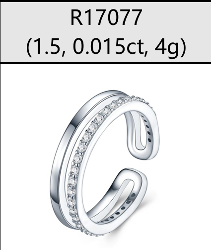 Ring Open Double Band Pavé Moissanite VVS – S925