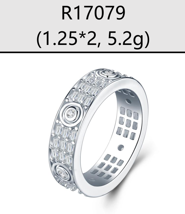 Baguette Target Iced Band Ring Moissanite VVS – S925