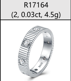 Ribbed Solitaire Band Ring Moissanite VVS – S925