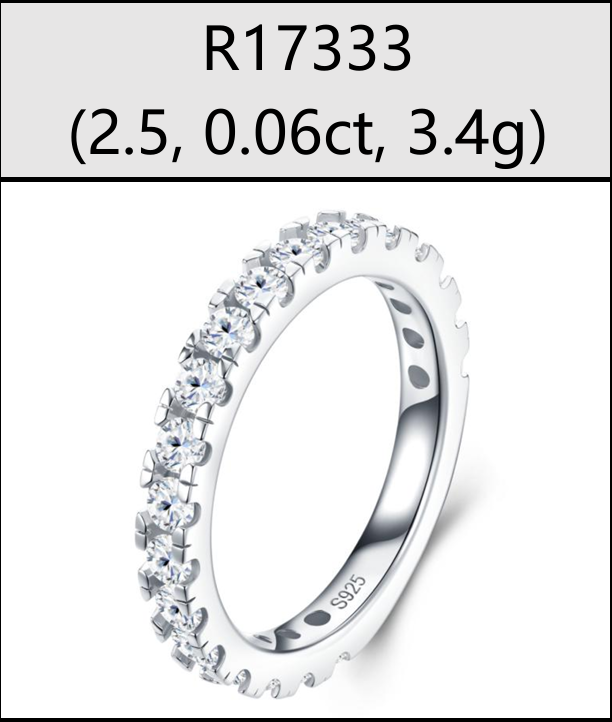 Ring Half Eternity Round Moissanite VVS – S925