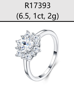 Ring Round Halo Floral Moissanite VVS – S925
