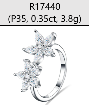 Ring Double Flower Moissanite VVS – S925