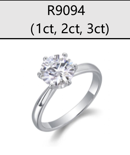 Ring Solitaire Round Moissanite VVS – S925