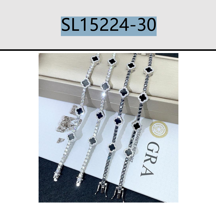 Bracelet Clover Tennis Moissanite VVS – S925