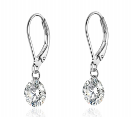 Boucles d’Oreilles Drop Solitaire Moissanite VVS – S925
