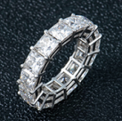 Bague Tennis Carré Princess Moissanite VVS – S925