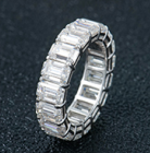 Bague Tennis Émeraude Moissanite VVS – S925