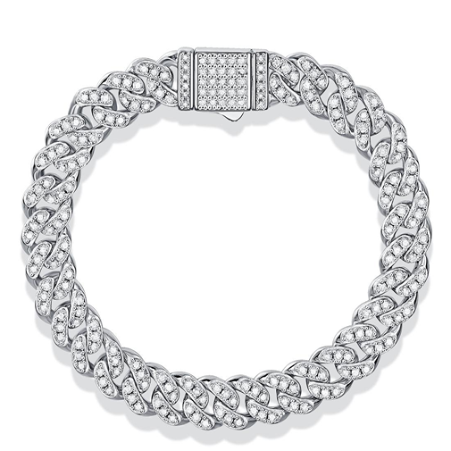 Classic Iced Cuban Link Bracelet Moissanite VVS – S925