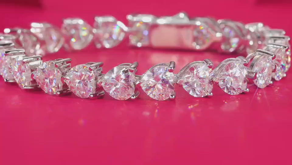 Bracelet Tennis Heart Moissanite VVS – S925