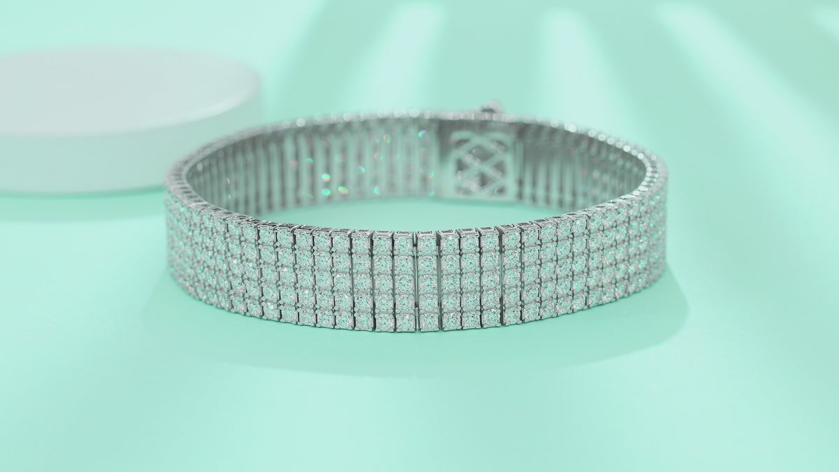 Bracelet Tennis Six Row Moissanite VVS – S925