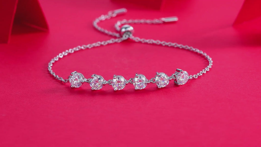 Bracelet Adjustable Floral Moissanite VVS – S925