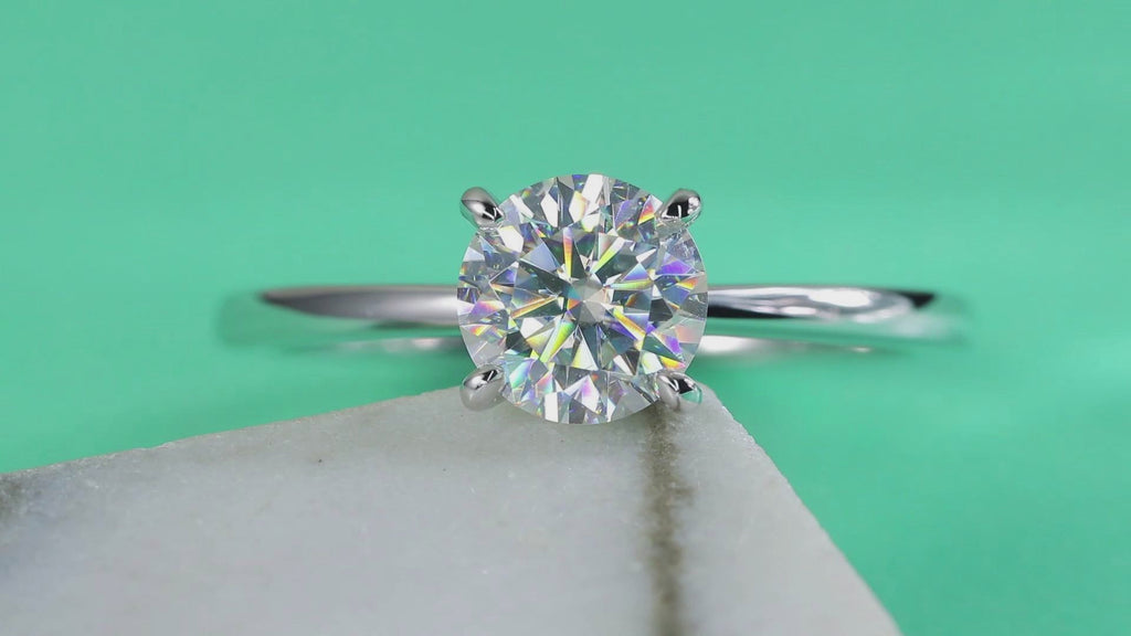 Ring Solitaire Round Moissanite VVS – S925