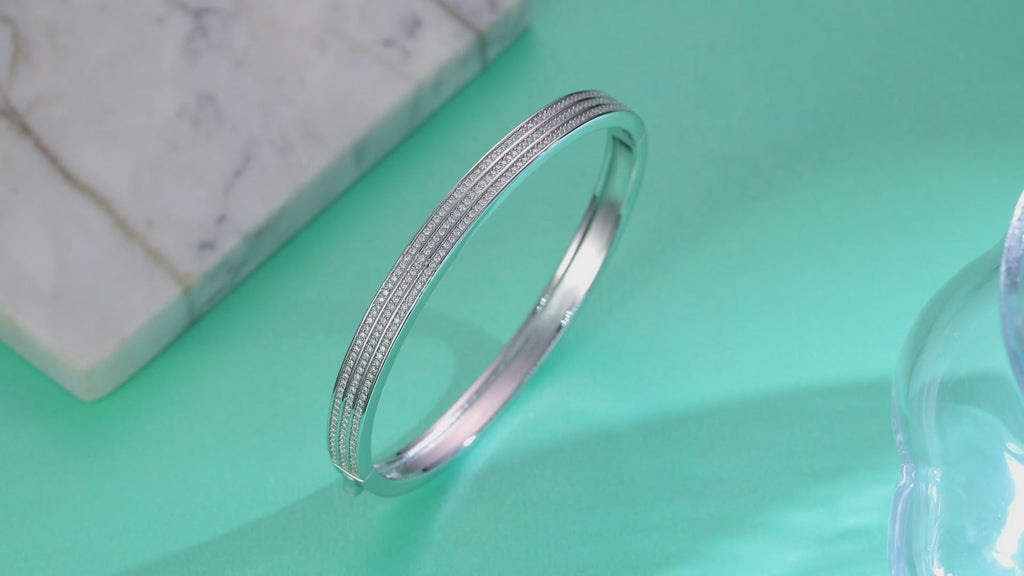 Bracelet Triple Row Pavé Moissanite VVS – S925