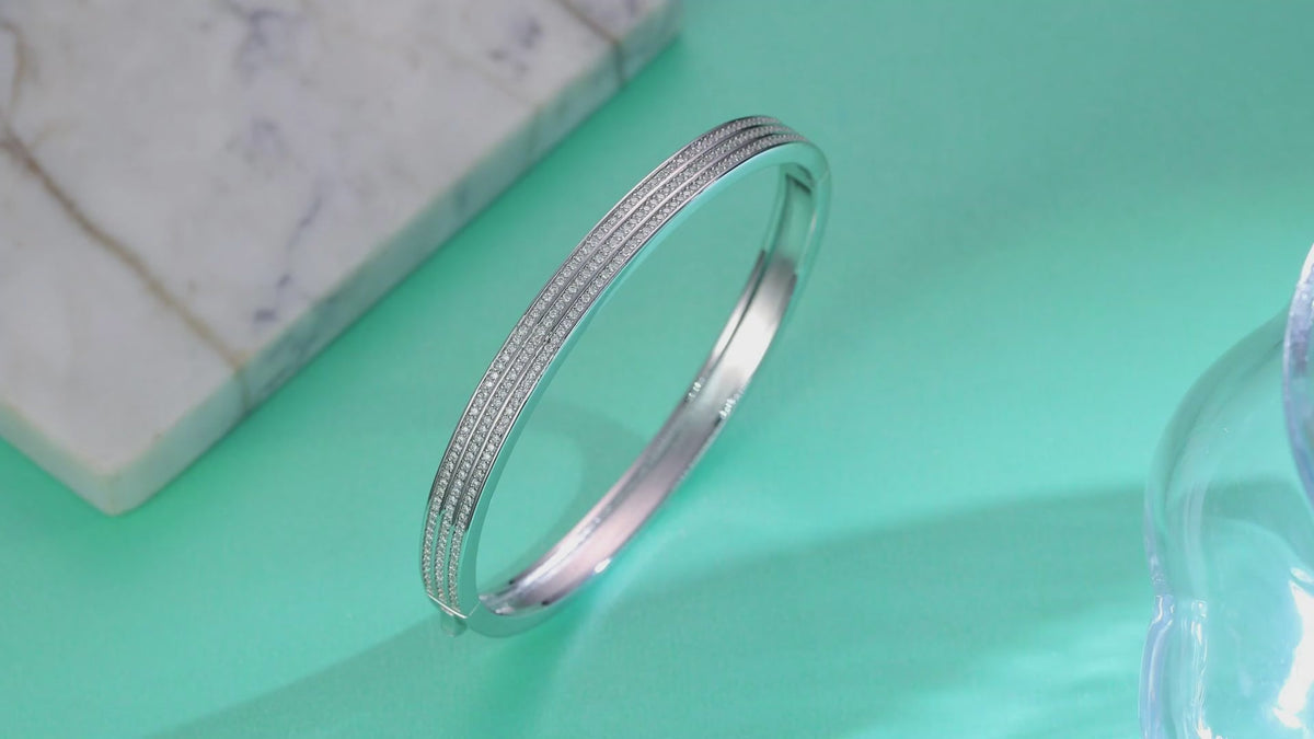 Bracelet Triple Row Pavé Moissanite VVS – S925